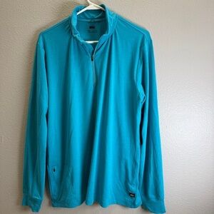 REI Mens Shirt Medium Blue Quarter-Zip Pullover Outdoor Casual Wear